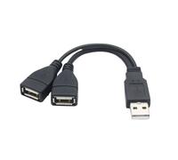 ESKAL-Câble De Données De 15Cm, 1 Port Usb 2.0 Vers Double Ports Usb 2.0, 1 Mâle À 2 Ports Femelles, Cordon D'Alimentation De Chargement Usb, Séparateur De Câble D'Extension,Black,Approx 15Cm