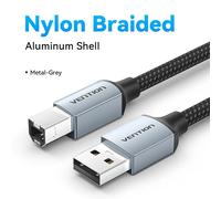 ESKAL-Câble Usb 2.0 Type B Mâle Vers A Mâle Pour Imprimante Canon, Epson, Hp, Zjiang, Étiquette, 2.0,Metal Grey,0.5M