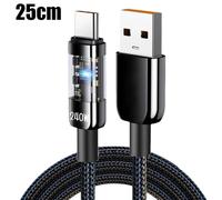 Eskal-Câble Usb C De Charge Rapide 240w 10a, En Nylon Tressé, Transparent, Type C, Haute Vitesse, Pour Ligne De Données Samsung Huawei Mi,0.25m-A To C,