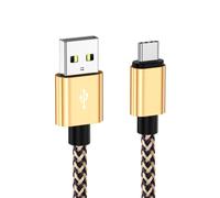 ESKAL-Câble Usb Type C, Charge Rapide, Fil De Chargeur De Batterie Tissé En Nylon, Câble De Date 1M 2M 3M, Chargeur De Téléphone Portable Pour Samsung Huawei,Gold,1M