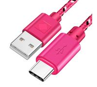 Eskal-Câble Usb Type C En Nylon Tressé, 1m, 2m, 3m, Diviseur De Données, Charge Rapide, Pour Samsung S9 S10 Xiaomi Mi9 Mi8 Huawei,Rose,0.5m