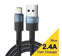 ESKAL-Essager-Câble Usb De Charge Rapide Pour Iphone, 11, 12, 13 Pro Max, Mini, Xs, Xr, X, Se, 8, 7, 6 Plus, 6S, 5, 5S, Graphite A,0.5M,Blue