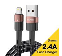ESKAL-Essager-Câble Usb De Charge Rapide Pour Iphone, 11, 12, 13 Pro Max, Mini, Xs, Xr, X, Se, 8, 7, 6 Plus, 6S, 5, 5S, Graphite A,0.5M,Brown