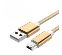 ESKAL-Mini Câble Usb Mini Usb Vers Usb Transfert De Données Rapides Câble De Chargeur Pour Lecteur Mp3 Mp4 Voiture Dvr Gps Appareil Photo Numérique Hdd Cordon 1M,1M,Gold