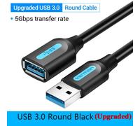 ESKAL-Vention Usb 3.0 Câble D'Extension Mâle À Femelle Câble D'Extension Vitesse Rapide Usb 3.0 Câble Étendu Pour Ordinateur Portable Usb 2.0 Extension,Usb 3.0 Black Cbh,0.5 M