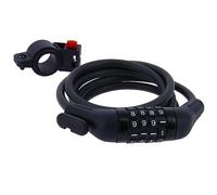 esKapad Antivol Vélo Spirale, à Code 4 Chiffres, Diam=8mm /L=1,5m + Support