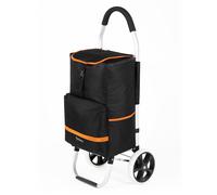 Eskey Caddie de Courses avec Compartiment Isotherme - Pliable - 50L - Chariot de Courses - Étanche - Réflecteurs