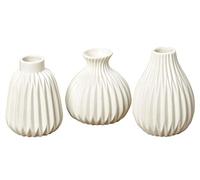 Esko Lot de 3 vases en porcelaine, blancs