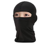 Eskvom Cagoule de ski pour enfants/enfants avec doublure de casque fine pour le visage et le cou pour garçons et filles Noir