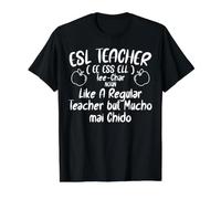 ESL Teacher en Anglais en Seconde Langue en Espagnol T-Shirt Graphique avec Valeur, Homme, Noir, L