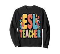 ESL Teacher Groovy Floral Rétro Sweatshirt