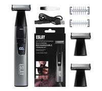 ESLAY PRO - Rasoir électrique homme 3-en-1 - Tondeuse barbe et cheveux avec 3 lames de rechange, recharge USB-C, autonomie longue durée - Idéal pour barbe, cheveux, nez et zones sensibles