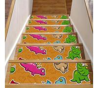 Eslifey Beast Lot de 15 marches d'escalier dinosaures pour marches en bois, 76,2 x 20,3 cm, antidérapantes pour intérieur et chien, enfants, personnes âgées avec adhésif réutilisable