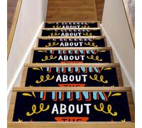 Eslifey Blue Thing about the Main Thing Lot de 15 tapis d'escalier antidérapants pour marches en bois, 76,2 x 20,3 cm, pour chiens, enfants, personnes âgées avec adhésif réutilisable