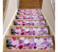Eslifey Carta Da Parati Lot de 15 tapis d'escalier antidérapants pour marches en bois, 76,2 x 20,3 cm, pour chiens, enfants, personnes âgées avec adhésif réutilisable