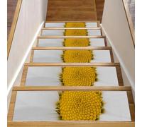 Eslifey Close Up of Perfect Daisy Lot de 15 tapis d'escalier d'intérieur antidérapants pour marches en bois, 76,2 x 20,3 cm, pour chiens, enfants, personnes âgées avec adhésif réutilisable