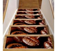 Eslifey Coffee Bea Lot de 15 tapis d'escalier d'intérieur antidérapants pour marches en bois, 76,2 x 20,3 cm, pour chiens, enfants, personnes âgées avec adhésif réutilisable