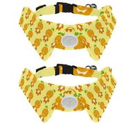 Eslifey Collier pour chien avec nœud papillon - Collier de smoking formel réglable avec collier de chemise amovible - Collier pour chat et chat - Pour petits animaux de compagnie - Homme orange mignon