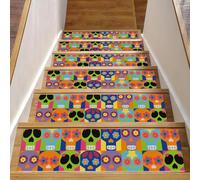 Eslifey Day of the Dead Lot de 15 tapis d'escalier d'intérieur antidérapants pour marches en bois, 76,2 x 20,3 cm, pour chiens, enfants, personnes âgées avec adhésif réutilisable