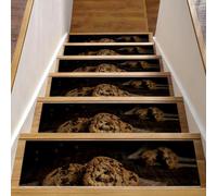 Eslifey Delicious Cookies Lot de 15 tapis d'escalier d'intérieur antidérapants pour marches en bois, 76,2 x 20,3 cm, pour chiens, enfants, personnes âgées avec adhésif réutilisable