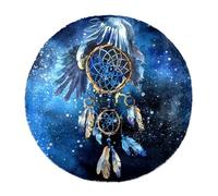 Eslifey Grand tapis moderne à poils longs moelleux pour décoration de salon, chambre à coucher, attrape-rêves avec oiseaux, univers - 120 cm (1,2 m)