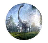 Eslifey Grand tapis moderne à poils longs moelleux pour décoration de salon, chambre à coucher, motif dinosaures, diplodocus, ptéranodons, 120 cm, cercle (1,2 m)