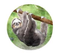 Eslifey Grand tapis moderne à poils longs moelleux pour décoration de salon, chambre à coucher, paresseux dans la jungle forêt tropicale, 120 cm, cercle (1,2 m)