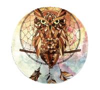 Eslifey Grand tapis moderne à poils longs pour décoration de salon, chambre à coucher, attrape-rêves avec chouette - 120 cm (1,2 m)