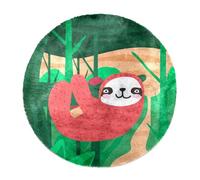 Eslifey Grand tapis moderne à poils longs pour décoration de salon, chambre à coucher, motif paysage de la jungle paresseux, cercle de 120 cm