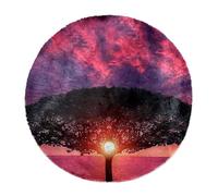 Eslifey Grand tapis moderne à poils longs pour décoration de salon, chambre à coucher, superbe paysage de coucher du soleil des Pays-Bas, cercle de 120 cm