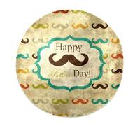 Eslifey Grand tapis rond moelleux de luxe à poils longs - Tapis doux et antidérapant - Moustache - Fête des pères - Tapis en fausse fourrure pour chambre d'enfant - 100 cm