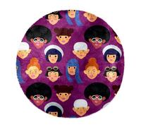 Eslifey Grand tapis rond moelleux de luxe à poils longs - Tapis doux et antidérapant - Portraits lumineux de filles - Tapis en fausse fourrure pour sol de chambre d'enfant - 100 cm