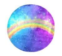 Eslifey Grand tapis rond moelleux de luxe à poils longs - Tapis doux et antidérapant - Tapis en fausse fourrure arc-en-ciel unique pour sol de chambre d'enfant - 100 cm