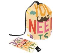Eslifey Grande trousse de maquillage avec cordon de serrage, All You Need is Love Trousse de voyage pour maquillage, multicolore, 9.9x6.9in/25.2x17.6cm
