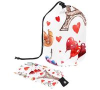 Eslifey Grande trousse de maquillage avec cordon de serrage, Hello Summer Watermelon Sac de voyage Sac de rangement de maquillage portable, Multicolore 8., 9.9x6.9in/25.2x17.6cm