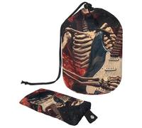 Eslifey Grande trousse de maquillage avec cordon de serrage, motif chien, tournesols et papillons, sac de voyage pour maquillage portable, Multicolore 6., 9.9x6.9in/25.2x17.6cm