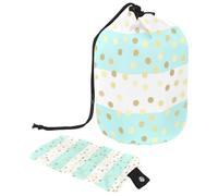 Eslifey Grande trousse de maquillage avec cordon de serrage, motif floral blanc et feuilles bleues, Multicolore 7., 9.9x6.9in/25.2x17.6cm