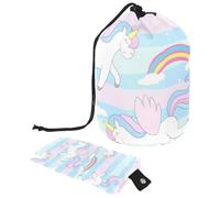 Eslifey Grande trousse de maquillage avec cordon de serrage, motif géométrique blanc argenté Tai Chi, sac de voyage pour cosmétiques, Multicolore 6., 9.9x6.9in/25.2x17.6cm