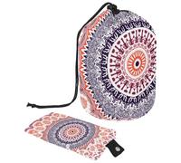 Eslifey Grande trousse de maquillage avec cordon de serrage, motif géométrique blanc argenté Tai Chi, sac de voyage pour cosmétiques, Multicolore 10., 9.9x6.9in/25.2x17.6cm