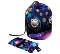 Eslifey Grande trousse de maquillage avec cordon de serrage, motif manette de jeu, sac de voyage portable pour maquillage, multicolore, 9.9x6.9in/25.2x17.6cm
