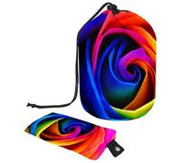 Eslifey Grande trousse de maquillage avec cordon de serrage, motif soleil et lune, Tai Chi, sac de voyage portable pour maquillage, Multicolore 9., 9.9x6.9in/25.2x17.6cm