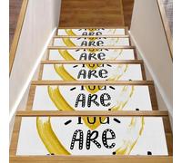 Eslifey Heart You Are Amazing Lot de 15 tapis d'escalier antidérapants pour marches en bois, 76,2 x 20,3 cm, pour chiens, enfants, personnes âgées avec adhésif réutilisable