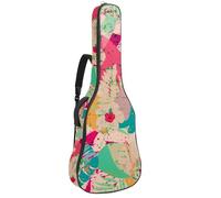 Eslifey Housse de transport pour guitare acoustique - Licorne mignonne sur arc-en-ciel - Bandoulière réglable - 101,6 cm - 104 - 106,7 cm, multicolore 2, 42.9x16.9x4.7 in, Organiseur de sac