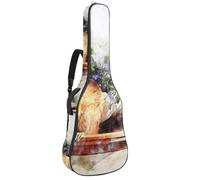 Eslifey Housse de transport pour guitare acoustique - Licorne mignonne sur arc-en-ciel - Bandoulière réglable - 101,6 cm - 104 - 106,7 cm, Multicolore 10., 42.9x16.9x4.7 in, Organiseur de sac
