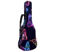 Eslifey Housse de transport pour guitare acoustique - Motif papillon fluo - Bandoulière réglable - 101,6 cm - 101,6 cm - 106,7 cm, multicolore, 42.9x16.9x4.7 in, Organiseur de sac
