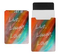 Eslifey Housse en cuir pour ordinateur portable 13" avec fermeture magnétique, étui en cuir microfibre avec inscription « Live Laugh Love »