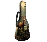 Eslifey Housse pour guitare acoustique, animaux de la forêt, motif cerf, bandoulière réglable, 101,6 cm, 104,1 cm, 106,7 cm, multicolore, 42.9x16.9x4.7 in, Organiseur de sac