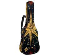 Eslifey Housse pour guitare acoustique avec bandoulière réglable Motif boussole dorée 101,6 cm 104,1 cm 106,7 cm, multicolore, 42.9x16.9x4.7 in, Organiseur de sac