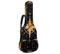 Eslifey Housse pour guitare acoustique avec bandoulière réglable Motif boussole dorée 101,6 cm 104 cm 106,7 cm, multicolore, 42.9x16.9x4.7 in, Organiseur de sac