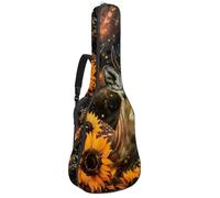 Eslifey Housse pour guitare acoustique avec bandoulière réglable Motif cerf, papillons et tournesol 101,6 cm, multicolore, 42.9x16.9x4.7 in, Organiseur de sac